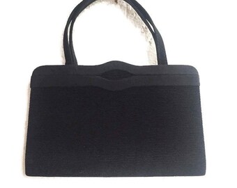 Vintage 50s  Black Elegant Handbag | Evening Bag
