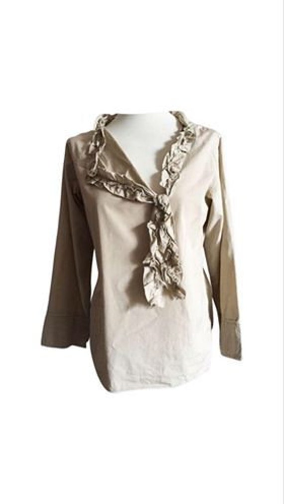 Vtg 90s JIL SANDER Luxury Shirt Beige