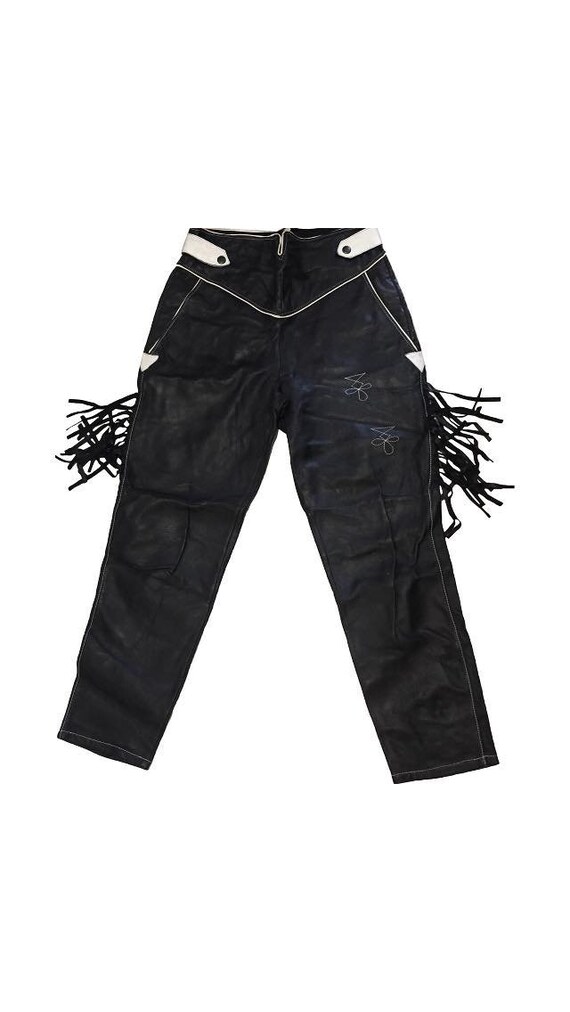 Black leather pants, 80s Biker Black leather Pants
