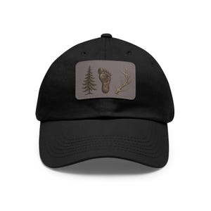 Bigfoot Footprint with Pine Tree and Antler Dad Hat