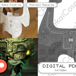 Legend of Zelda Twilight Princess Midna&#39;s Helmet &quot;Fused Shadow&quot; Cosplay Pattern