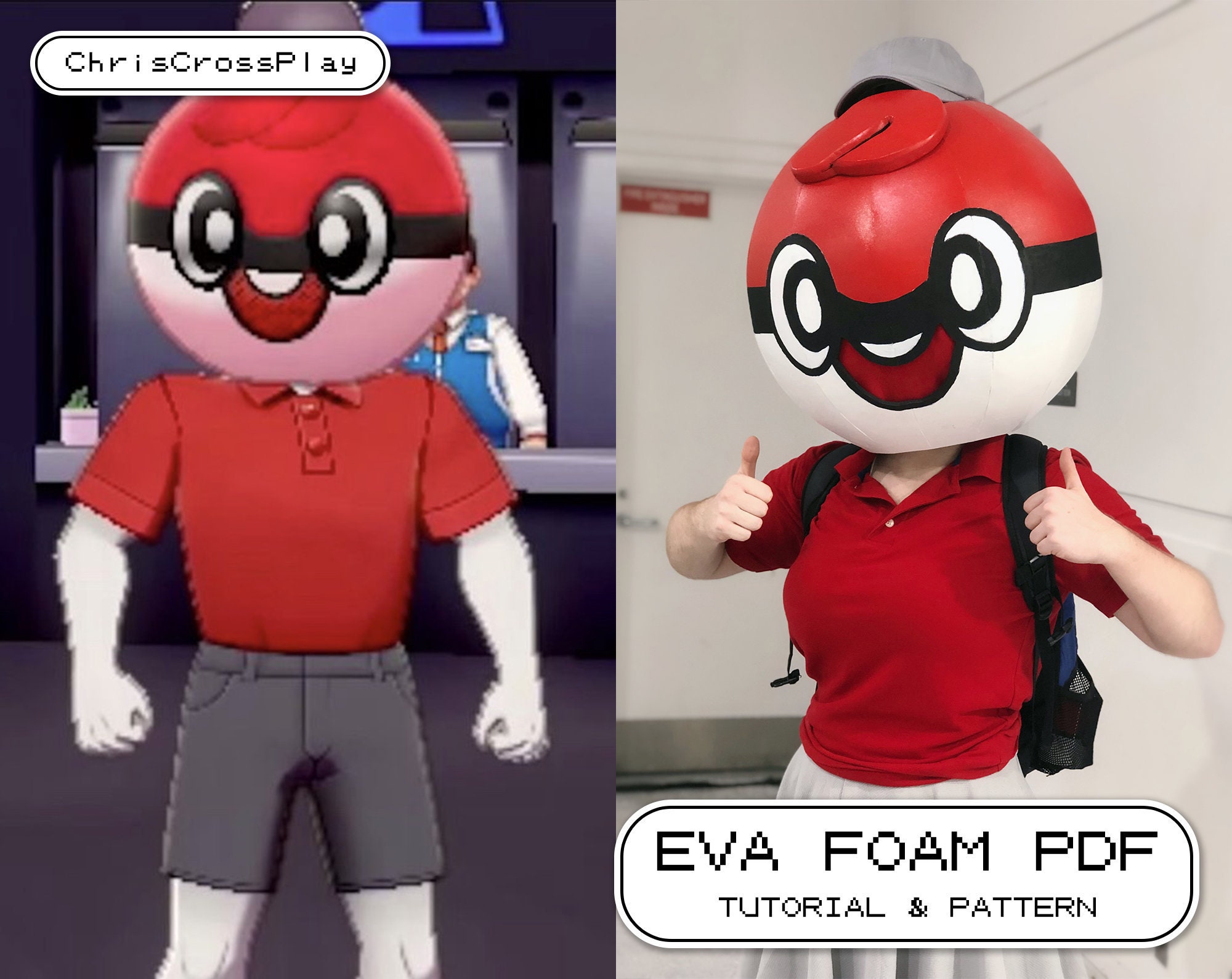 Pokeball Head Tutorial for Cosplay Etsy