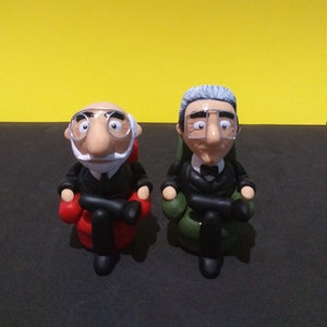 2 Beeldjes van Psychoanalytici \ Freud \ Lacan / Handgemaakte Beeldjes / Koud Porselein