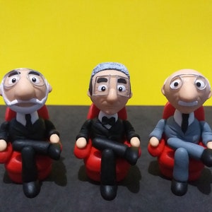 3 Figurines of Psychoanalysts \ Freud \ Lacan \ Jung / Handmade Figures / Cold Porcelain