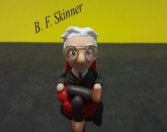 B. F. Skinner in the Armchaire / Figurine Skinner/ Skinner Handmade Figure / Cold Porcelain