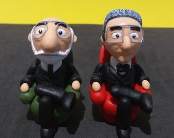 2 Figurines of Psychoanalysts \ Freud \ Lacan / Handmade Figures / Cold Porcelain