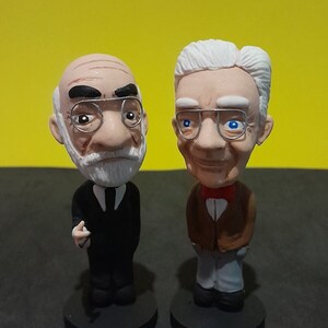 Sigmund Freud + Aaron Beck / Handmade Figures / Cold Porcelain