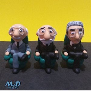 3 Figurines of Psychoanalysts \ Jung \ Freud \ Lacan / Handmade Figures / Cold Porcelain