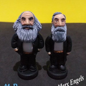 Karl Marx and Friedrich Engels / Figurines Karl Marx and Friedrich Engels / Karl Marx and Friedrich Engels Handmade Figures / Cold Porcelain