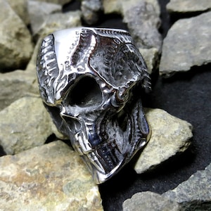 Cyberpunk Engraved Skull Ring Jewelry