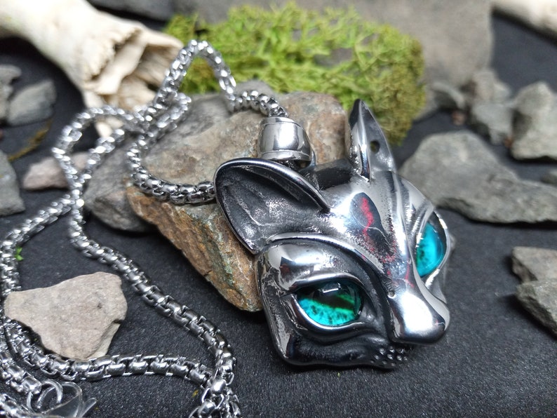 Cat Necklace Accessory Unique Jewelry Moon Night Nature Pendant Cheshire