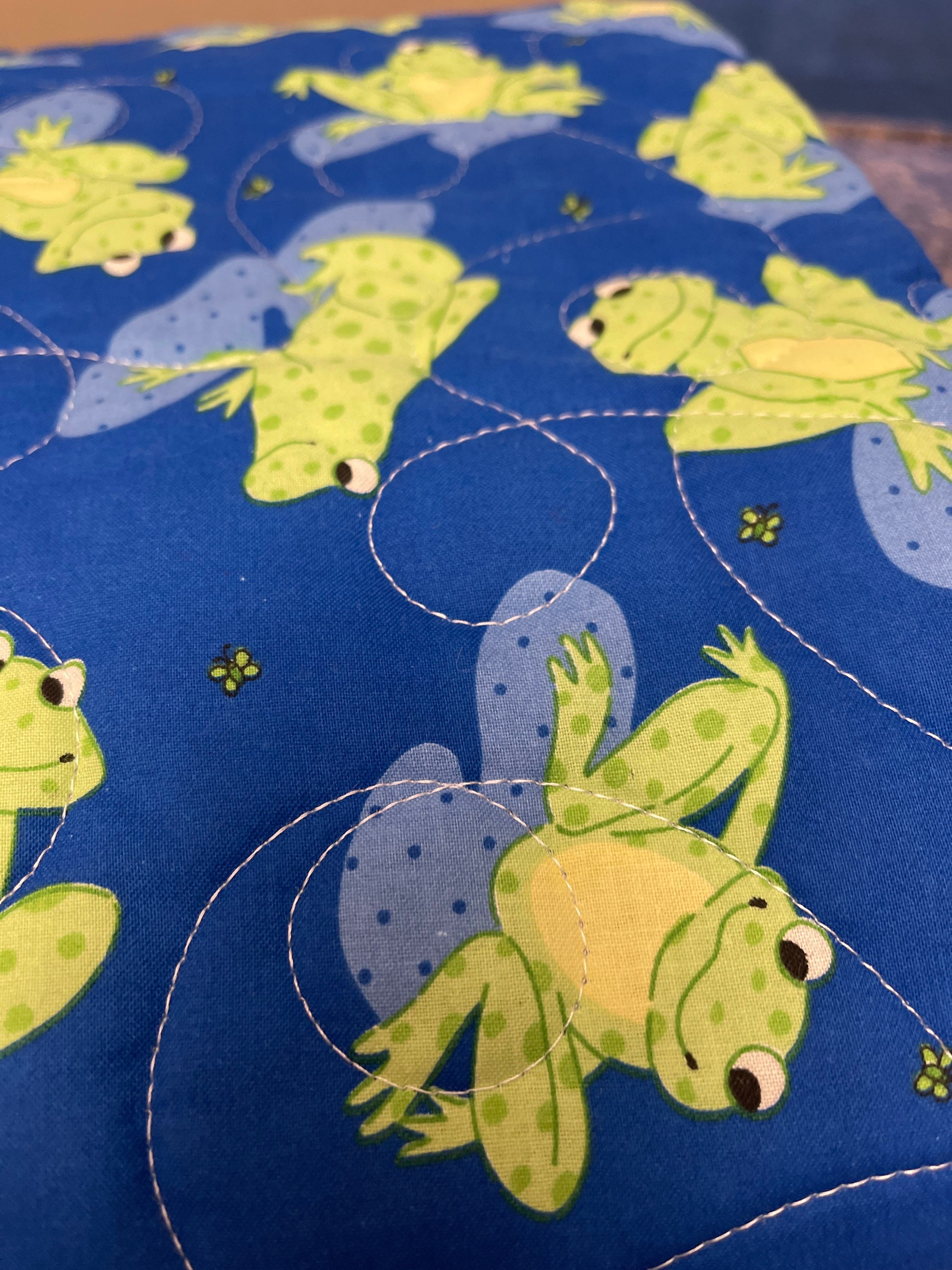 Quilted Frog Baby Quilt Throw Children's Quilt Ready to Etsy