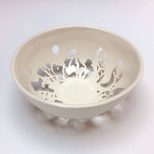 Handcrafted Ceramics - Decorative Bowl - Sculptural Ceramics - Porcelain Bowl - Tree Bowl - Ceramic Tealight Holder - Porcelain Home Decor
