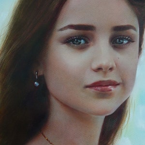 Pintura de retrato personalizada a partir de foto, pintura de retrato personalizada sobre papel, retrato por encargo, retrato hecho a mano, retrato por encargo
