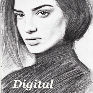 Personalized pencil sketch, professionally created custom portrait from your photos, handmade Graphite sketch, in digital form for printing