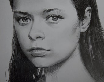 Aangepast potloodportret van foto: handgemaakte gepersonaliseerde kunst