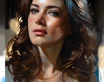 Customized portrait from your photo in different oil painting styles, digital oil painting art portrait to print on canvas. Digital art