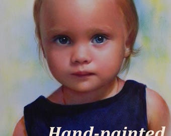 Hand Painted Custom portrait from photo, custom portrait  painting on paper, commission portrait, custom painting,  customized portrait