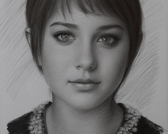 Retrato a lápiz personalizado a partir de una foto: dibujo realista hecho a mano