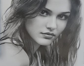 Retrato a lápiz personalizado a partir de una foto: dibujo realista hecho a mano
