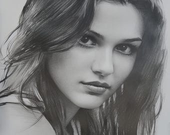 Aangepast potloodportret van foto: handgemaakte gepersonaliseerde tekening