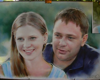 Custom portrait from photo, couple portrait, Oil Portrait Handmade, Realistic oil painting from photo, Portrait Painting, Original gift