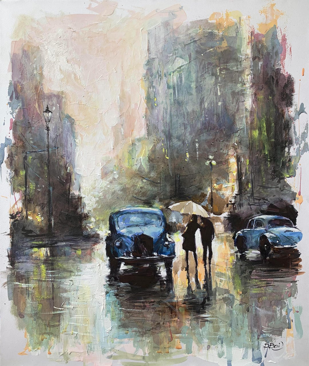 油絵 絵画 雨 Paintings 油絵 油絵 油彩 油彩画 絵 絵画 雨と紫陽花