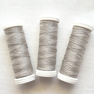 1/5/10 Light Grey Spools of 70 m Linen Threads hand & machine quilting sewing craft lace jewelry 100% linen Linen Bobbins AhankAart