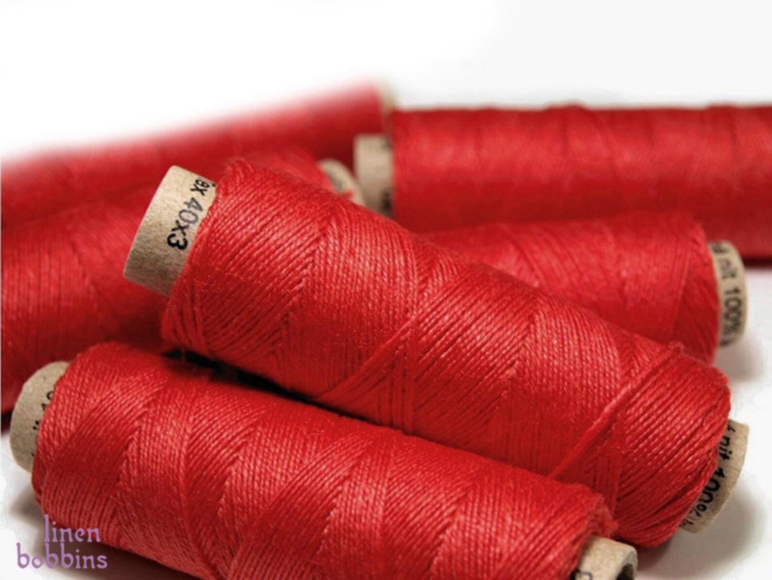5/10/20 Red Spools of Linen Thread, Hand & Machine Quilting Sewing ...