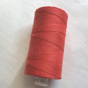 Coral Red Linen Thread 1/5/10 Spools of 500 m each hand & machine quilting sewing craft lace jewelry 100% linen Linen Bobbins AhankAart