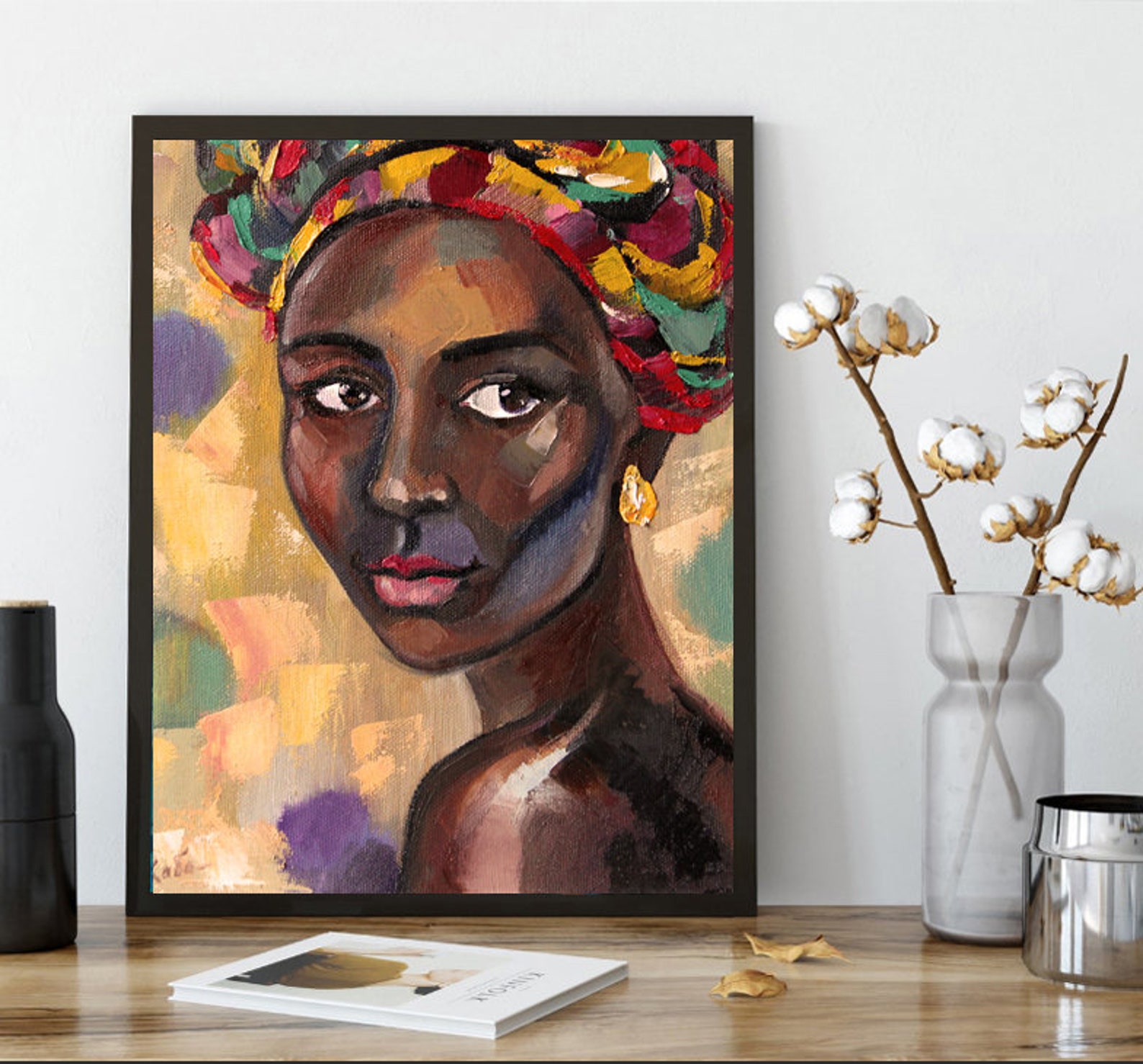 African Queen Painting Original Art Oil Canvas Painting | Etsy