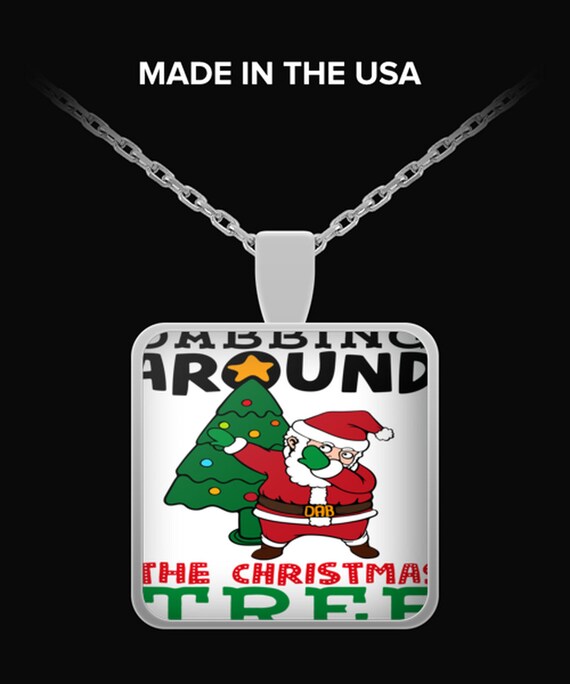 Dabbing Around The Tree Necklace Square Pendant - What Is A Dab Pendant Necklace