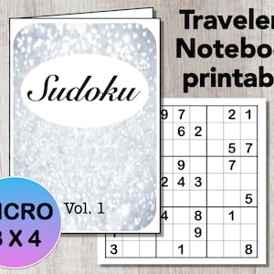 Encart Sudoku imprimable pour Traveler's Notebook (TN) Vol 1, Micro size, Foxy No 0