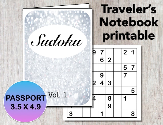 Printable Sudoku insert for Traveler's Notebook (TN) Vol 1, Passport size, Foxy Fix No 1