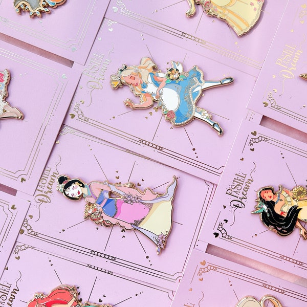 Pastel Dream collection of jumbo pin's Princesses