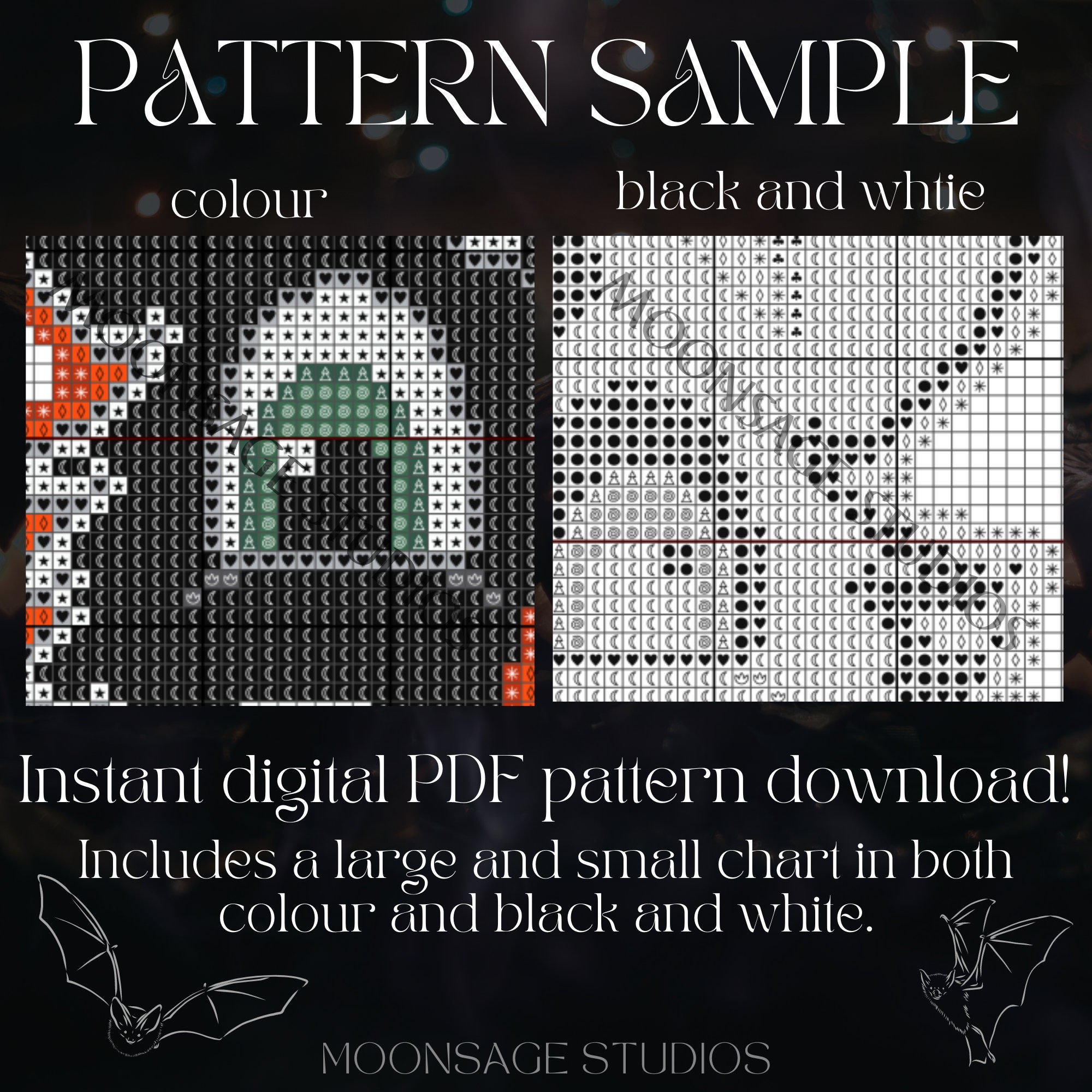 Scared Bat Pattern Scaredy Bat - Halloween Cross Stitch Pattern | Witchy Cross Stitch ...
