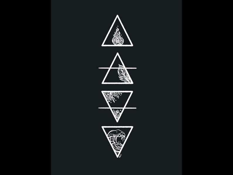 Elemente Feuer Wasser Luft Erde Tattoo
