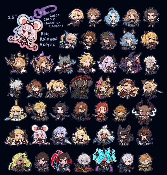 Granblue Fantasy Charms - Etsy