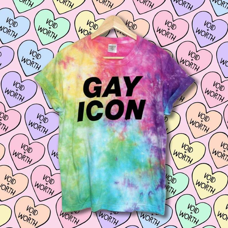 Gay Icon Pride Rainbow TieDye TShirt Etsy