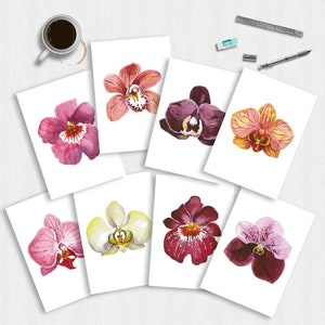 Floral print set of orchids,set of orchids prints,Orchids Instant Download,Watercolor flowers print,Ukrainian art digital,Pray for Ukraine
