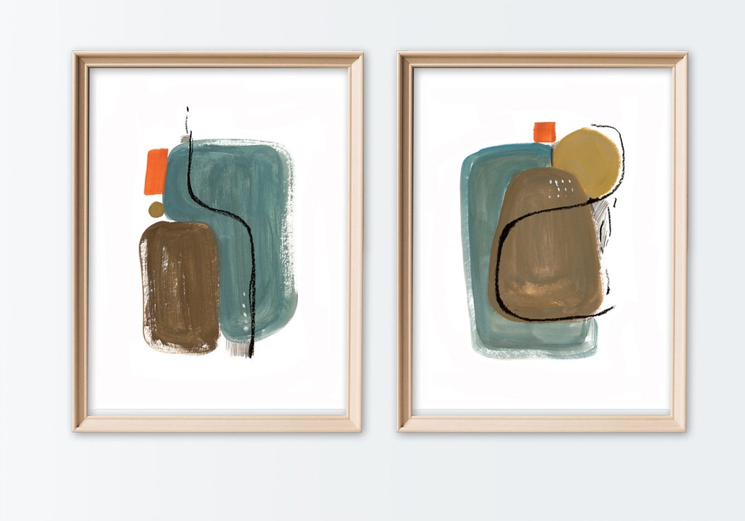Set of 2 Abstract Prints,printable Abstract Poster,digital Abstract ...