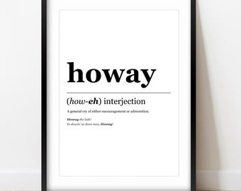Geordie 'Howay' Definition Print: Newcastle Accent, A4 Art