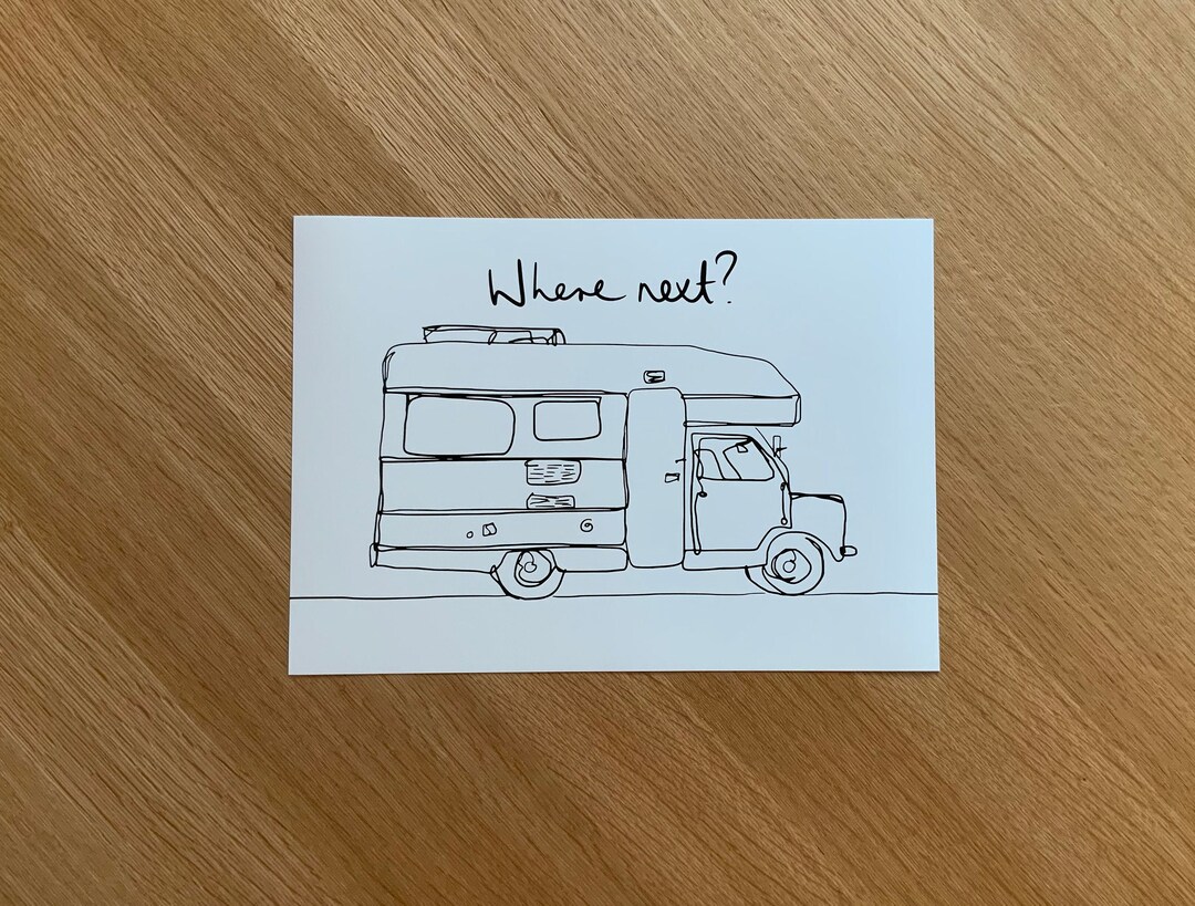 A4 Motorhome Print Motorhome Wall Art Motorhome Drawing Etsy
