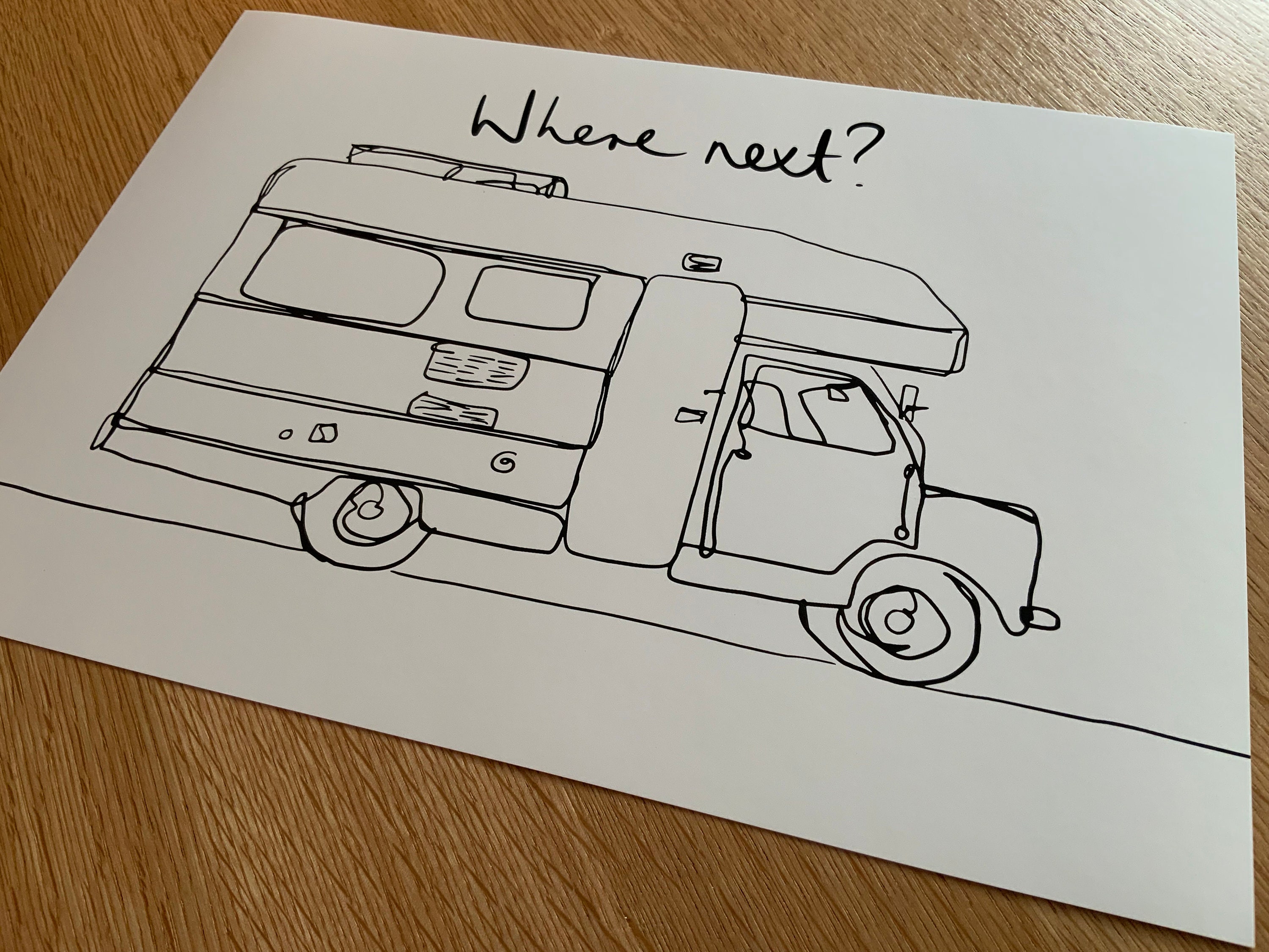 A4 Motorhome Print Motorhome Wall Art Motorhome Drawing - Etsy