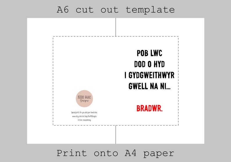 Job Card Hyd Funny Welsh New Job Card: Traitor Card Swydd Newydd (digital Download ...