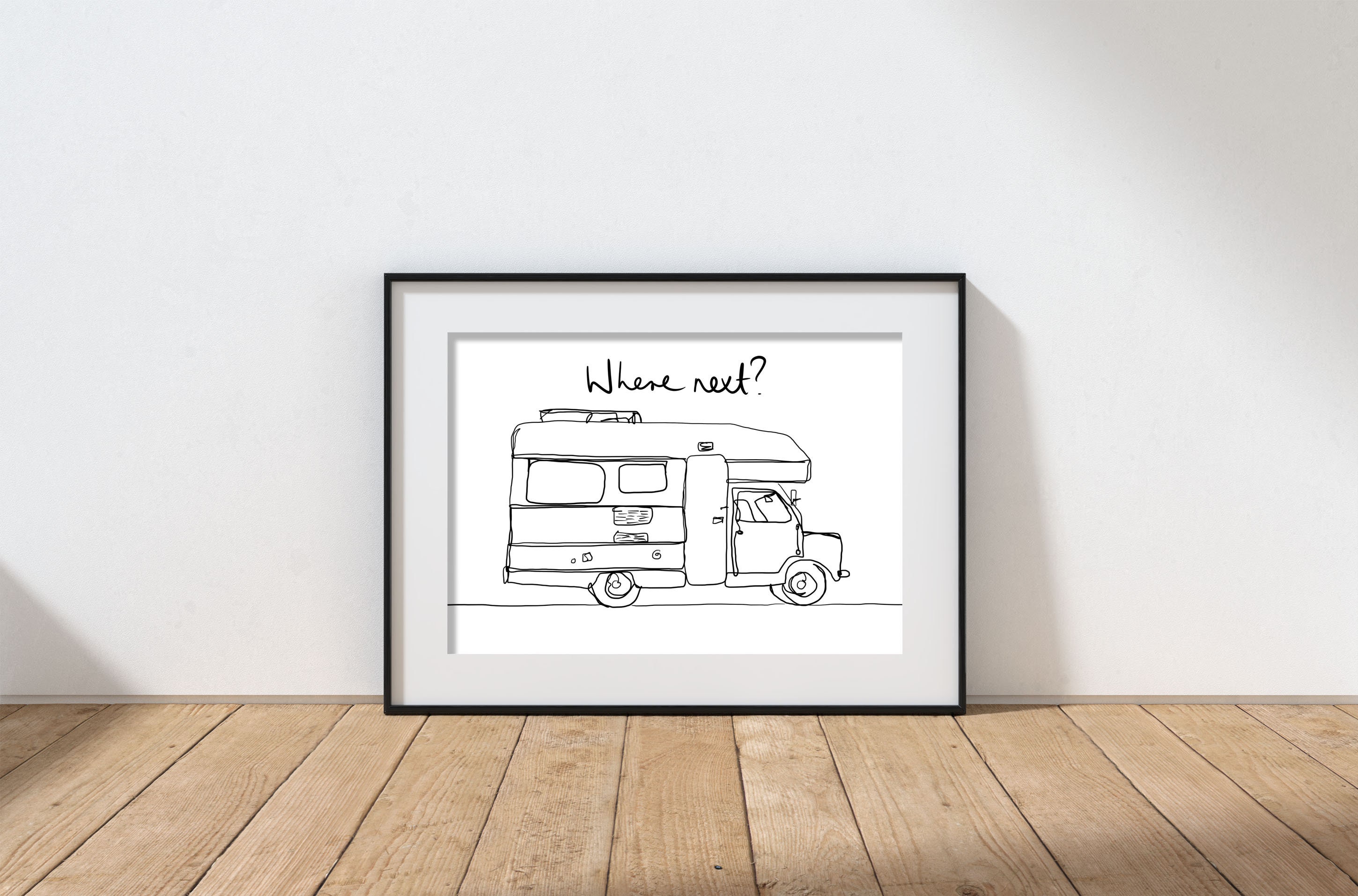 A4 Motorhome Print Motorhome Wall Art Motorhome Drawing Etsy