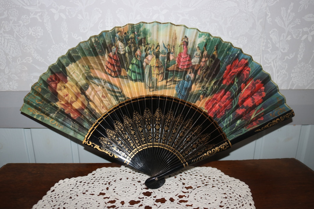 Vintage Hand Fans Detailed Carvings Etsy