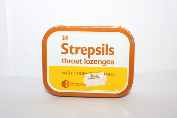 Vintage Strepsils Throat Lozenges Pastilles Tin