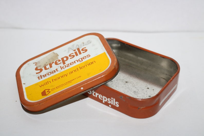 Vintage Strepsils Throat Lozenges Pastilles Tin