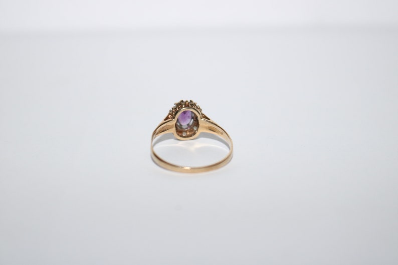 Vintage 9CT Gold Amethyst Cluster Ring Size UK N